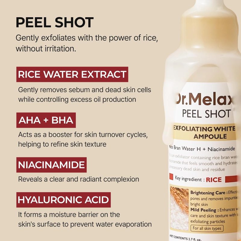 Dr. Melaxin Peel Shot Glow Rice Ampoule (80ml) - Image 7